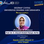 Ucapan Selamat atas Pelantikan Prof Dr Ir Aisyah Endah Palupi MPd Kepala LLDIKTI Wilayah VI Jawa Tengah dari Universitas Dharma AUB Surakarta